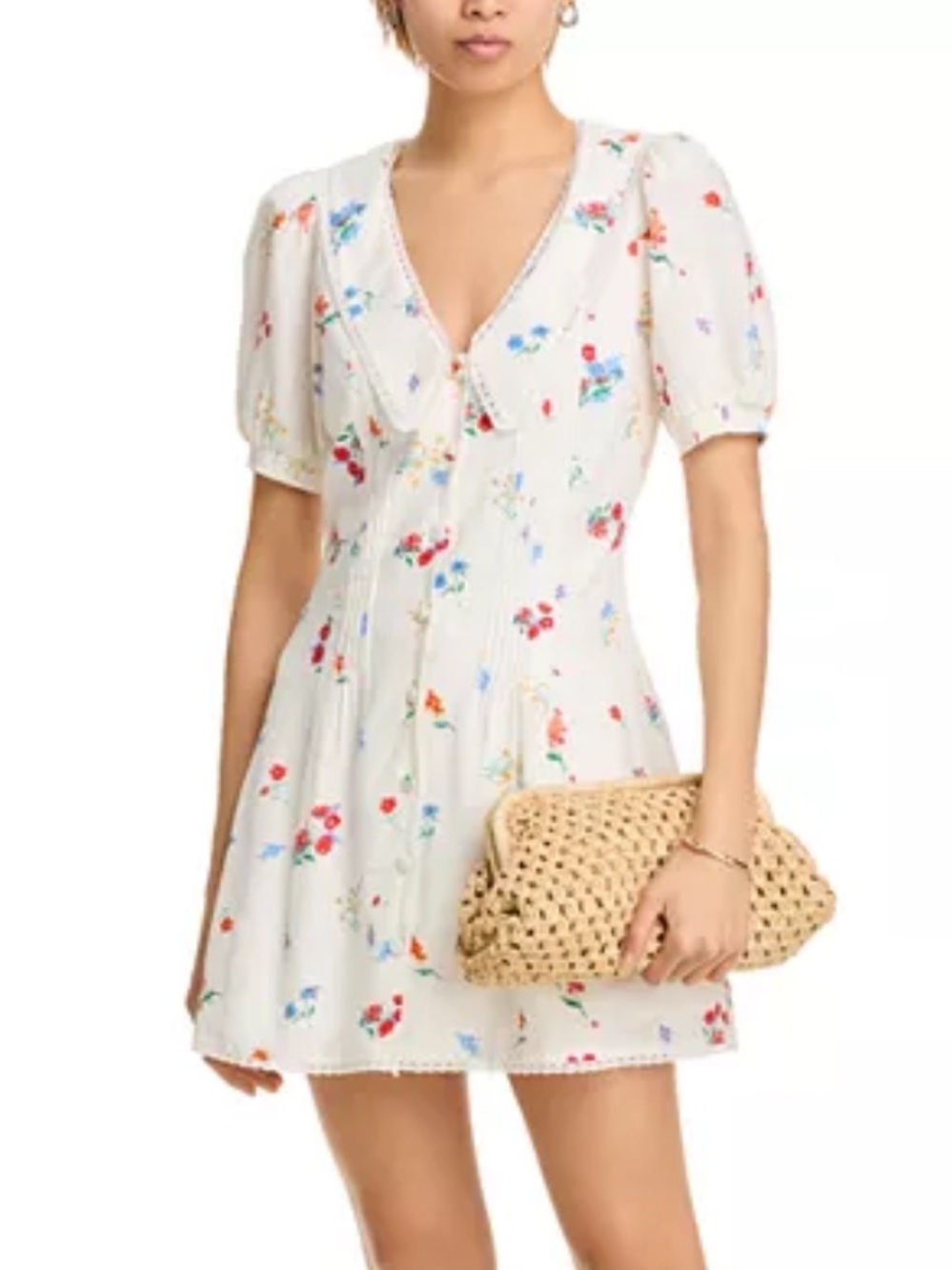 WAYF Berkleigh Collar Mini Dress